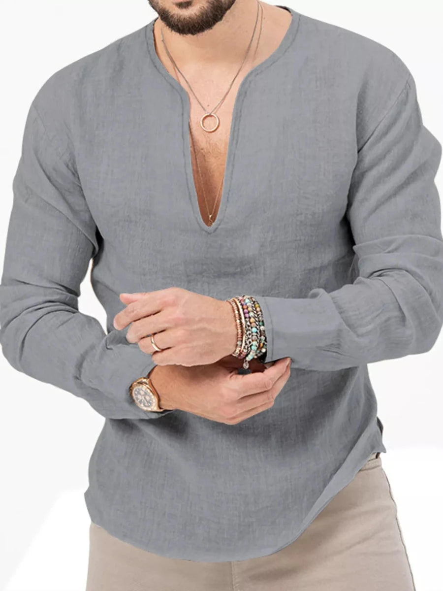Men's Full Size Slim Fit Long Sleeve Blouse Plus Size - WowStore.live