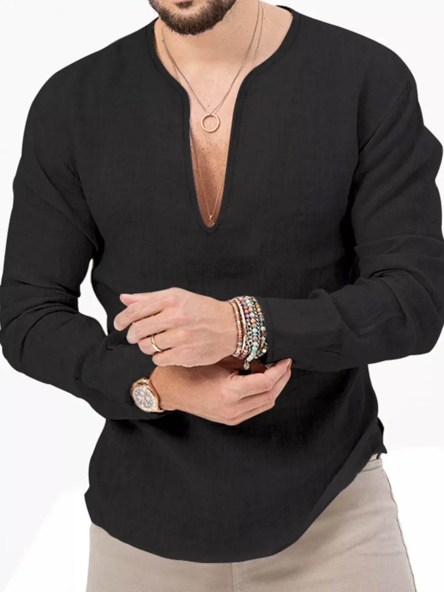 Men's Full Size Slim Fit Long Sleeve Blouse Plus Size - WowStore.live