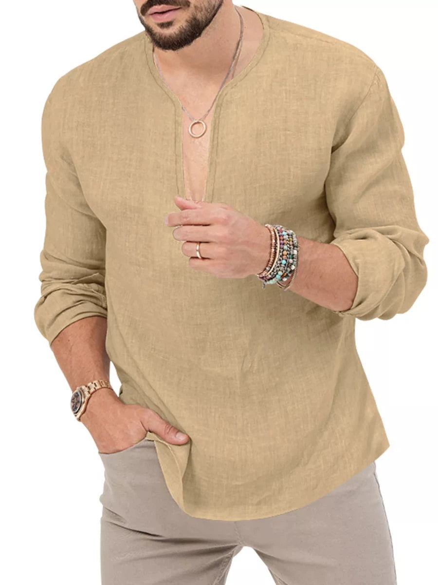 Men's Full Size Slim Fit Long Sleeve Blouse Plus Size - WowStore.live