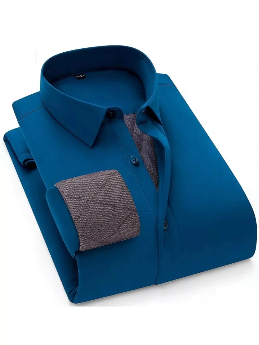 Men's Full Size Slim Fit Long Sleeve Shirt Plus Size - Wow Store