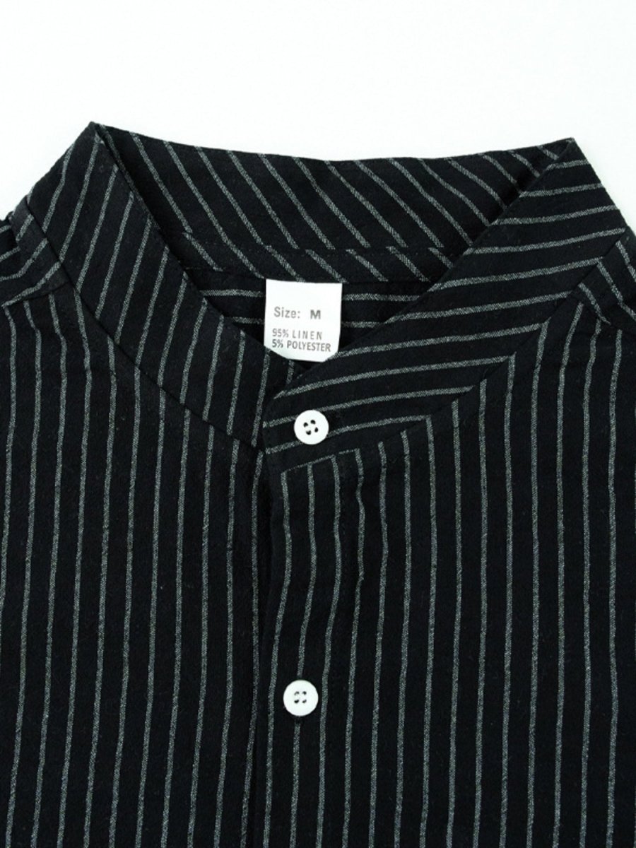 Men's Full Size Striped Long Sleeve Shirt Plus Size - WowStore.live