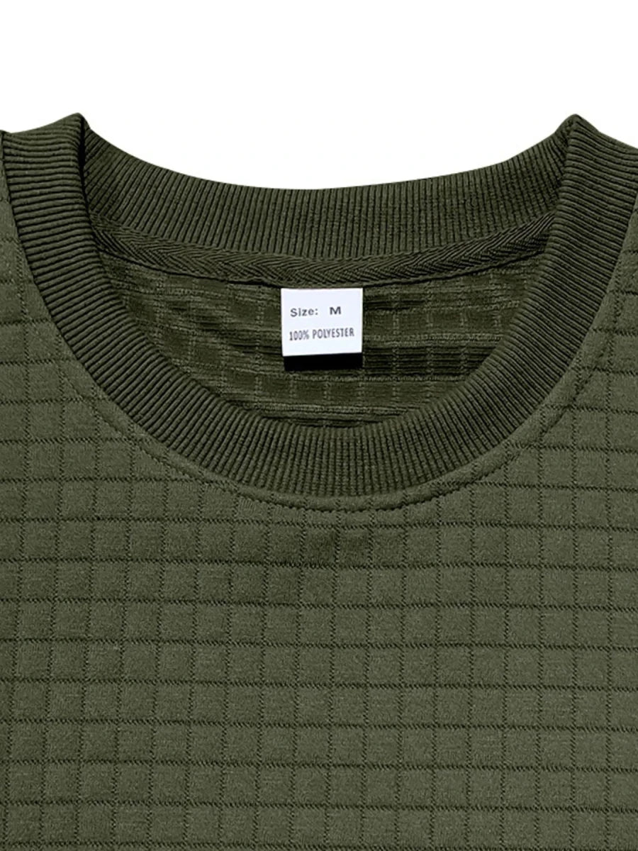 Men's Full Size Textured Round Neck Top and Shorts Set Plus SIze - Wow Store