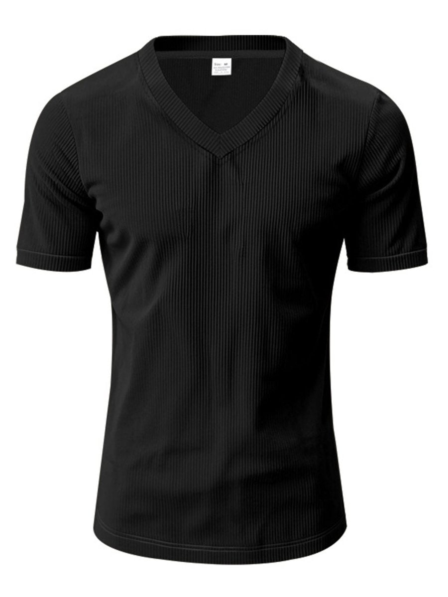Men's Full Size V-Neck Slim Fit T-Shirt Plus Size - WowStore.live