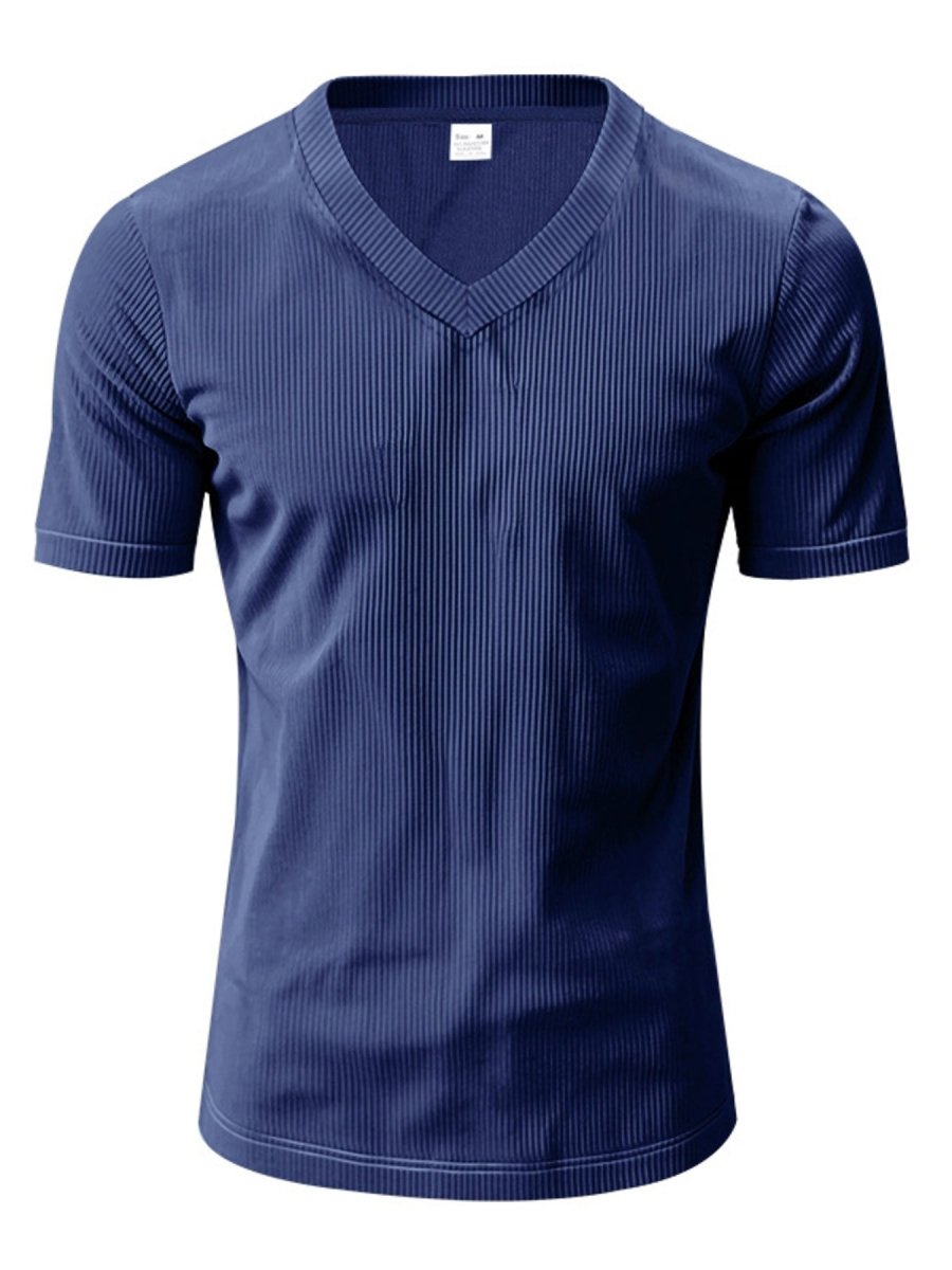 Men's Full Size V-Neck Slim Fit T-Shirt Plus Size - WowStore.live