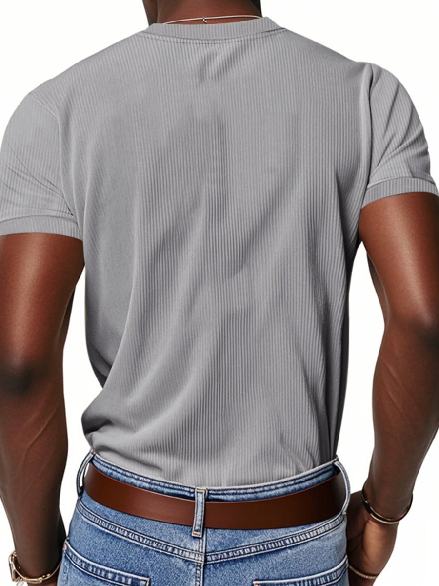 Men's Full Size V-Neck Slim Fit T-Shirt Plus Size - WowStore.live
