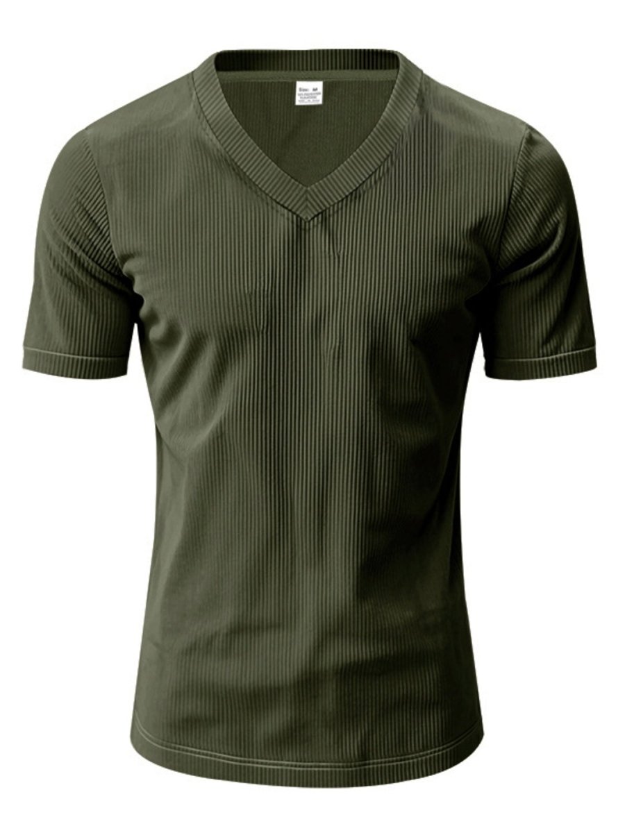 Men's Full Size V-Neck Slim Fit T-Shirt Plus Size - WowStore.live