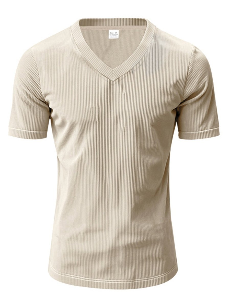 Men's Full Size V-Neck Slim Fit T-Shirt Plus Size - WowStore.live