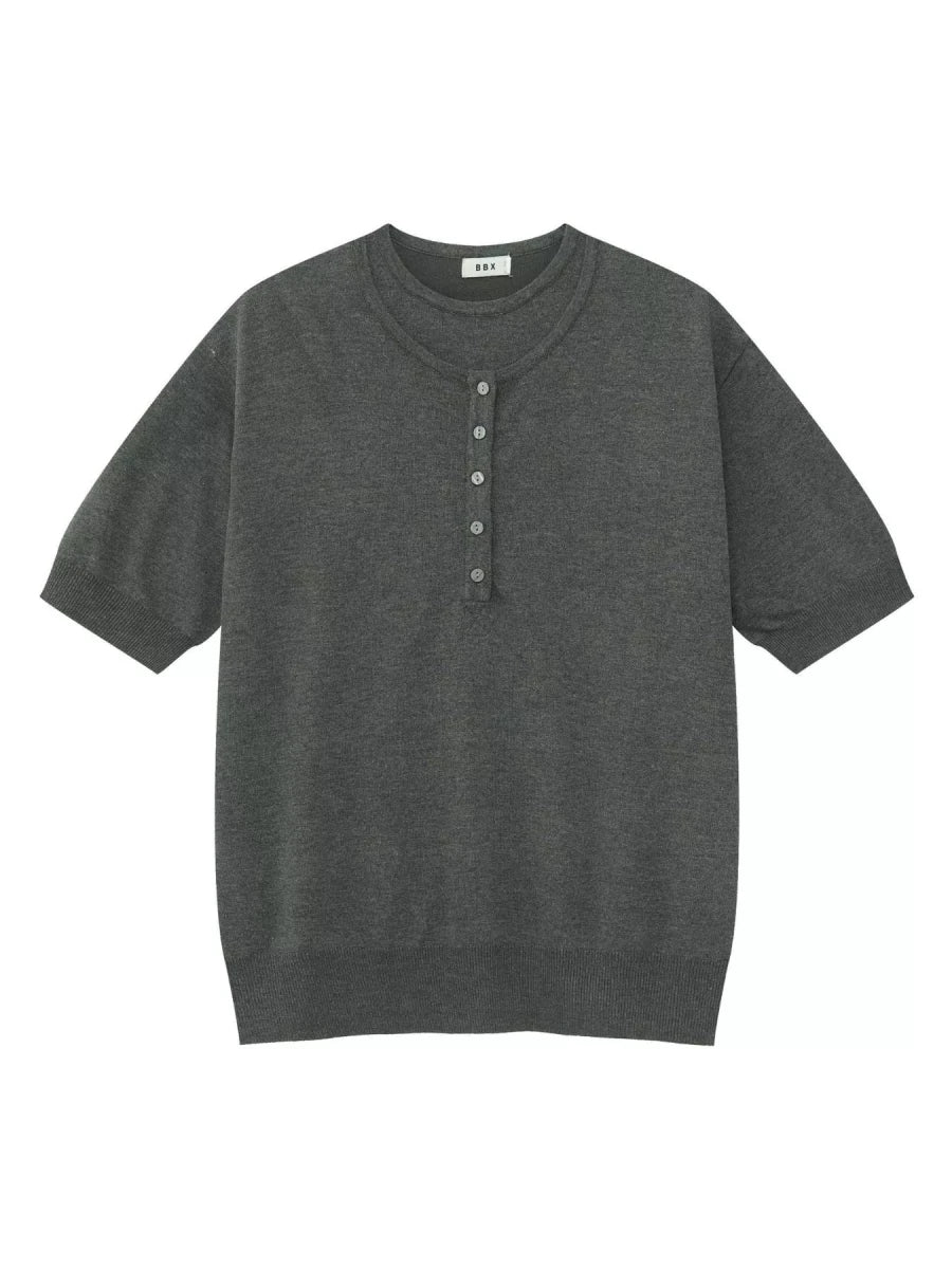 Men's Henley T-Shirt with Button Detail - WowStore.live