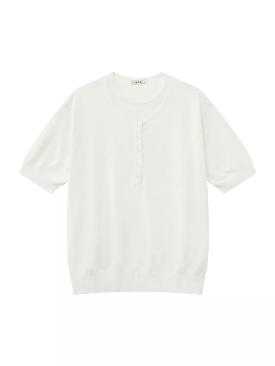 Men's Henley T-Shirt with Button Detail - WowStore.live