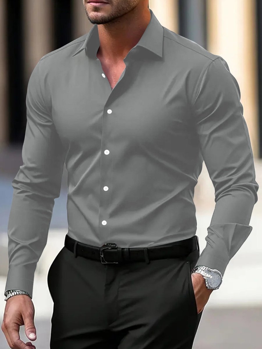 Men's Long-Sleeve Button-Up Shirt, 7 Colours — view 11