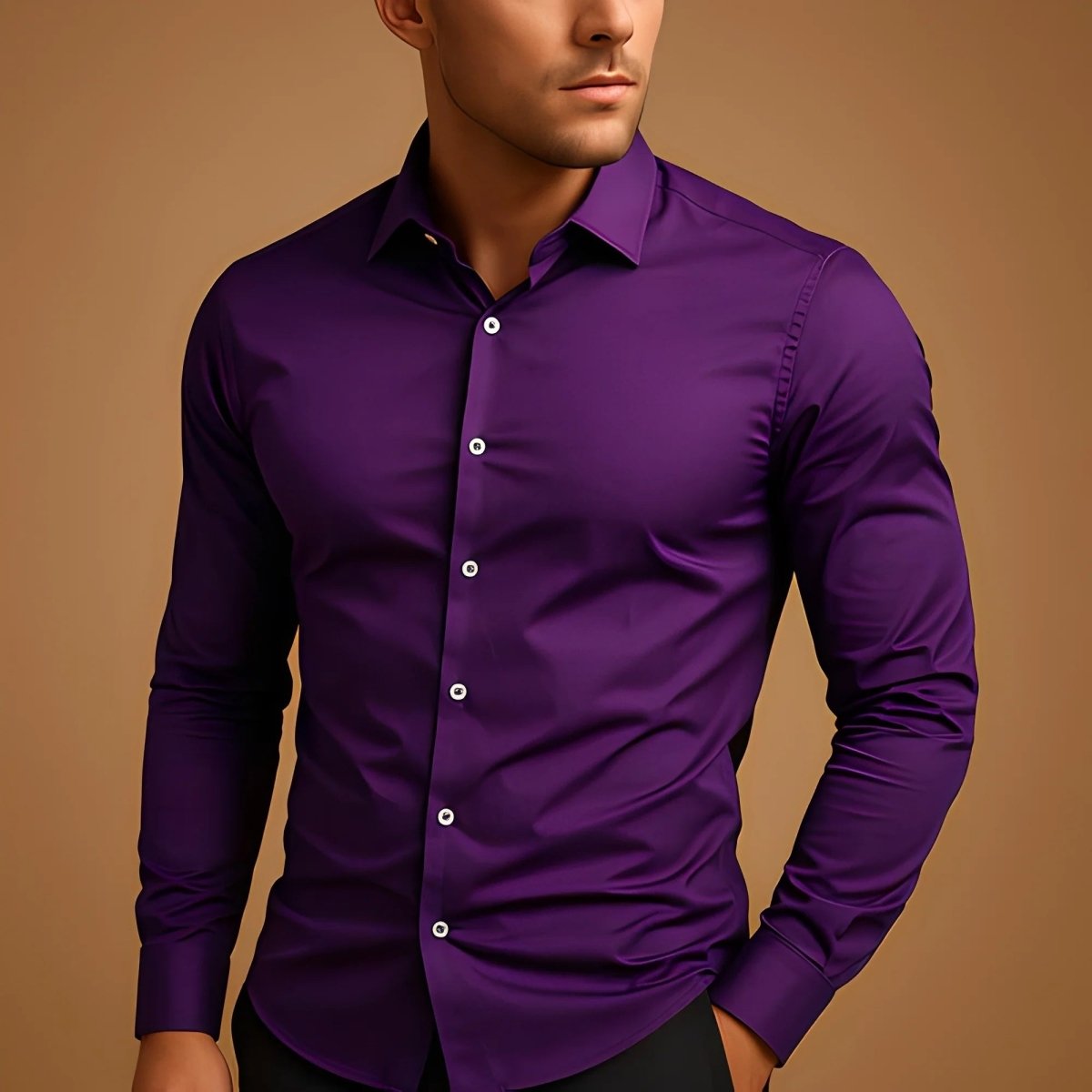 Men's Long-Sleeve Button-Up Shirt, 7 Colours — view 9