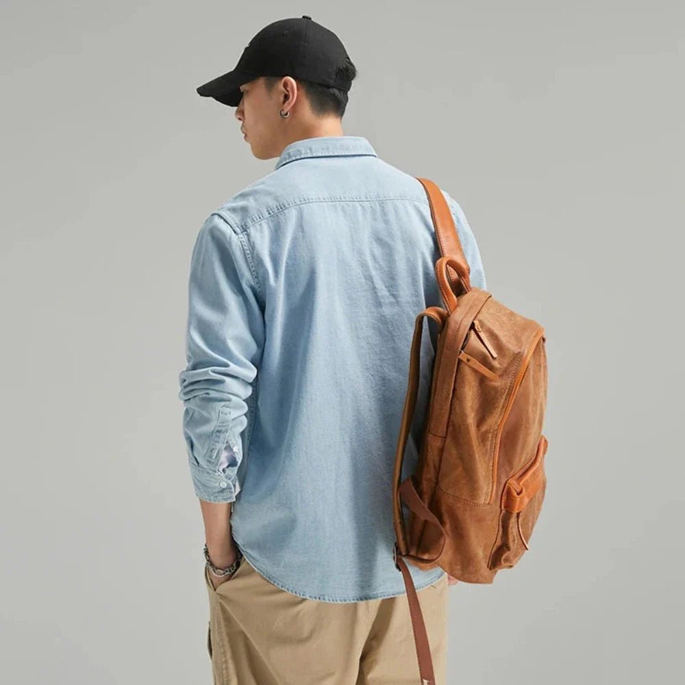 Mens Long Sleeve Single Pocket Denim Shirt - Wow Store