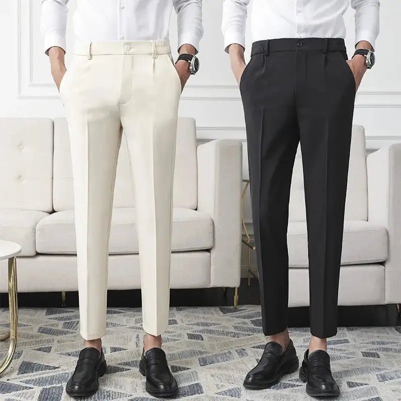 Men's Non - Iron Slim Fit Business Pants - Wrinkle - Resistant Office Trousers | wowstore.live - Wow Store