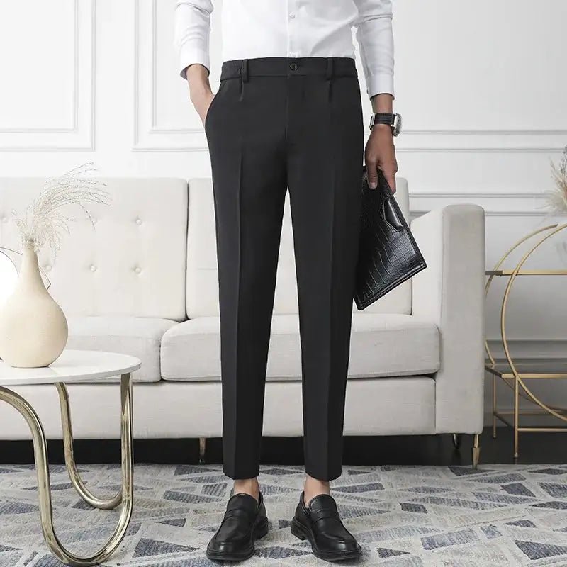 Men's Non - Iron Slim Fit Business Pants - Wrinkle - Resistant Office Trousers | wowstore.live - Wow Store