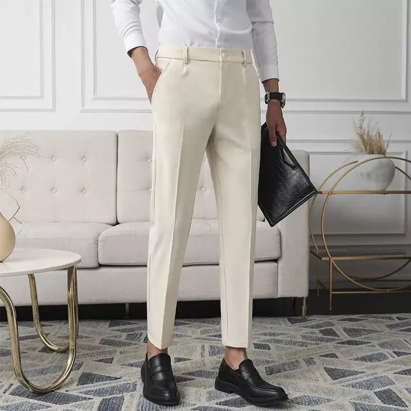 Men's Non - Iron Slim Fit Business Pants - Wrinkle - Resistant Office Trousers | wowstore.live - Wow Store