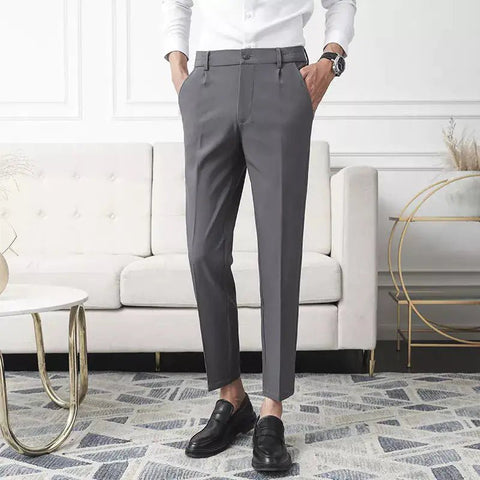 Men's Non - Iron Slim Fit Business Pants - Wrinkle - Resistant Office Trousers | wowstore.live - Wow Store