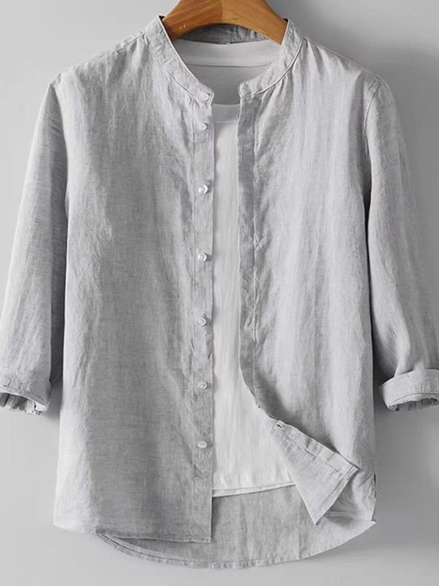 Men's Plus Size Button Up 3/4 Sleeve Shirt - WowStore.live