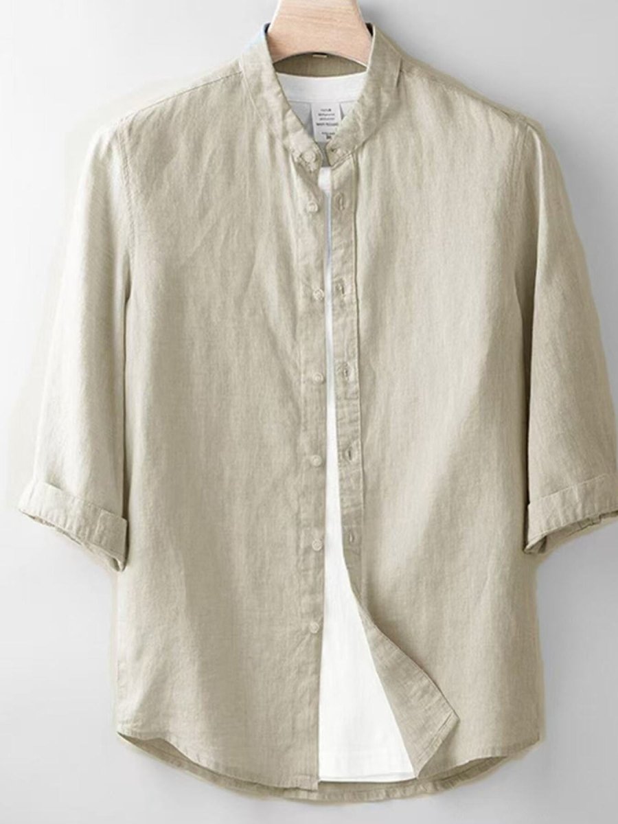 Men's Plus Size Button Up 3/4 Sleeve Shirt - WowStore.live
