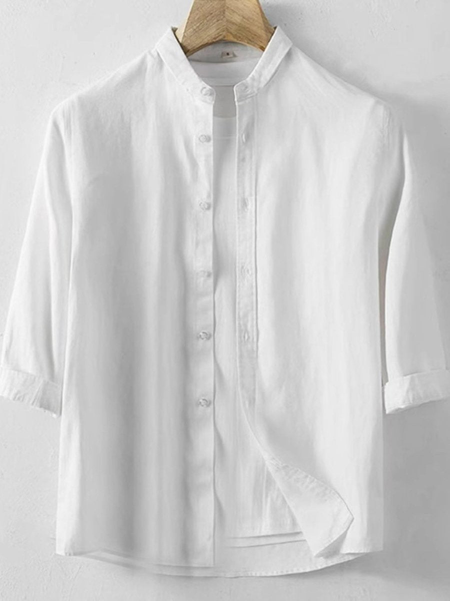 Men's Plus Size Button Up 3/4 Sleeve Shirt - WowStore.live