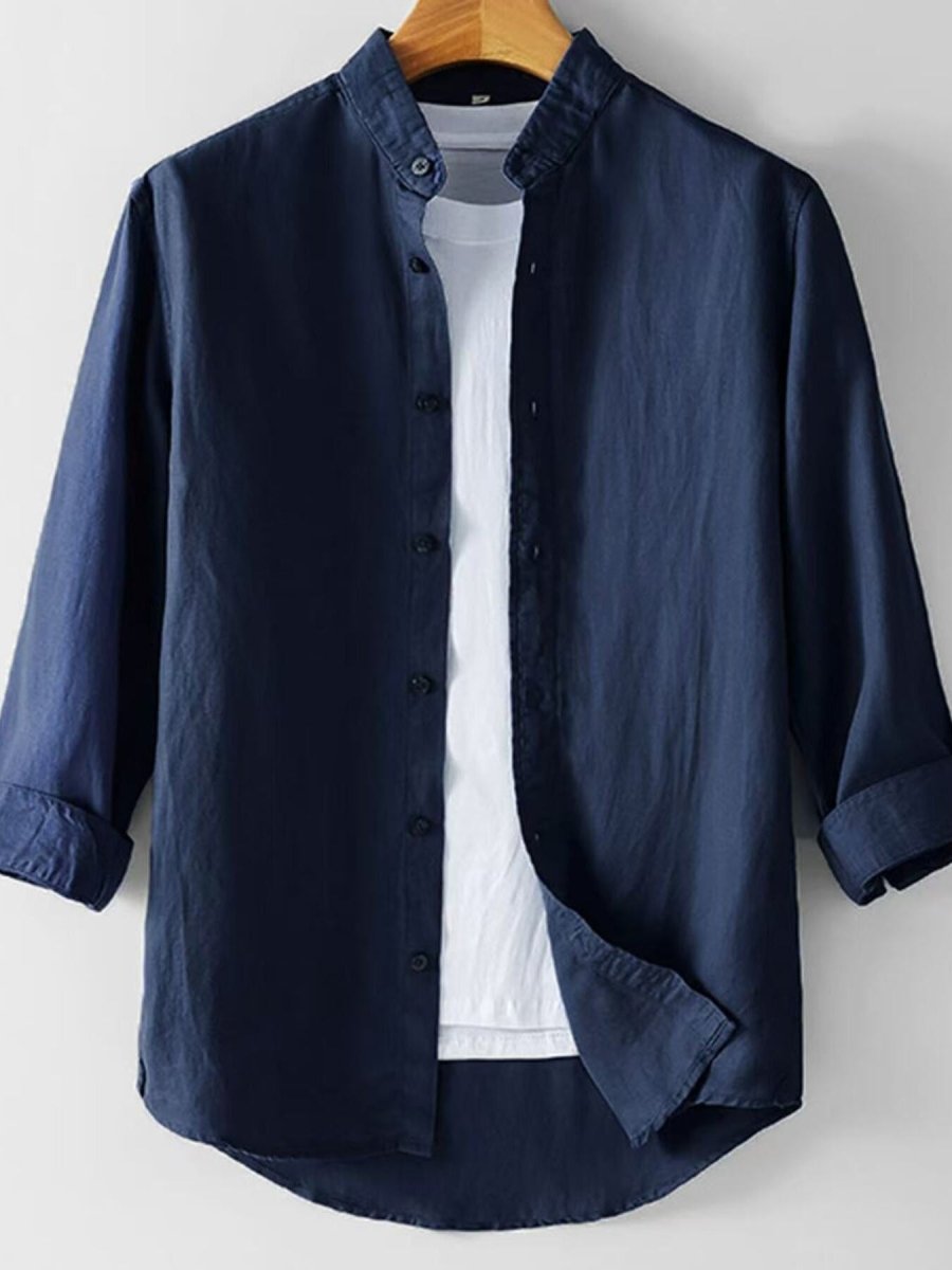 Men's Plus Size Button Up 3/4 Sleeve Shirt - WowStore.live