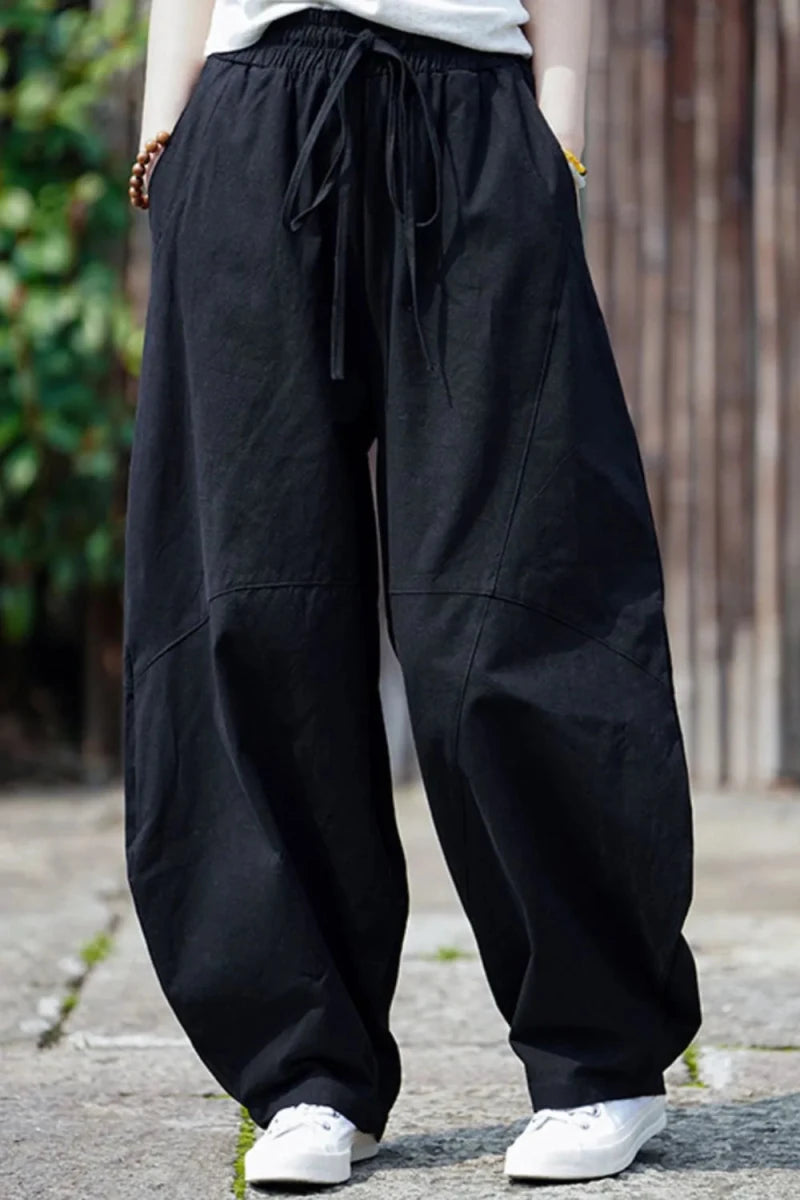 Men's Plus Size Casual Drawstring Wide Leg Pants - WowStore.live