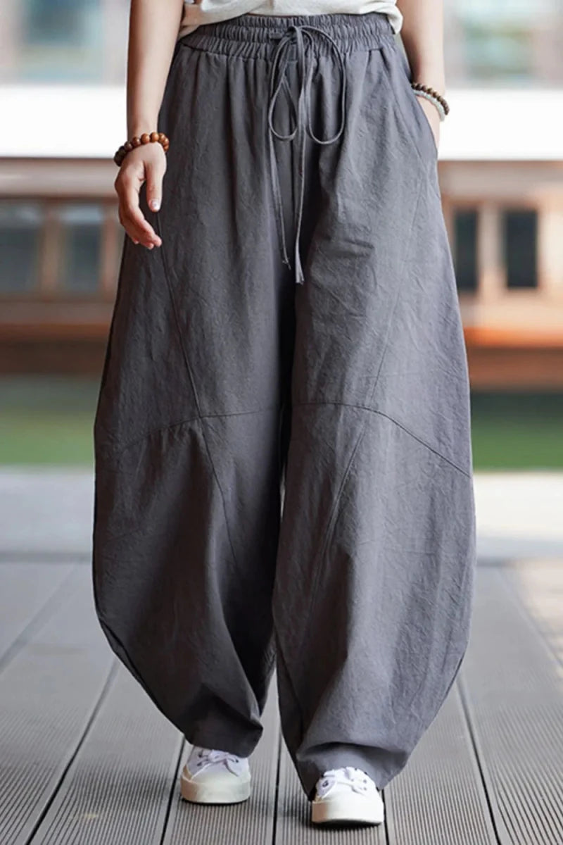 Men's Plus Size Casual Drawstring Wide Leg Pants - WowStore.live