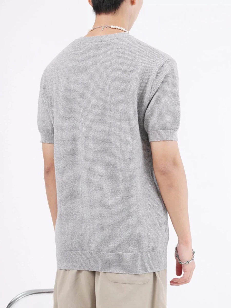 Men's Plus Size Casual Knit Henley T-Shirt - WowStore.live