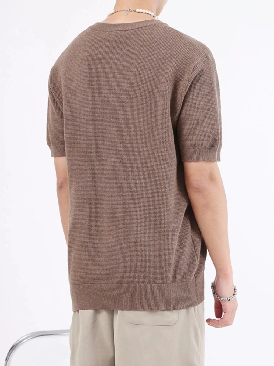 Men's Plus Size Casual Knit Henley T-Shirt - WowStore.live
