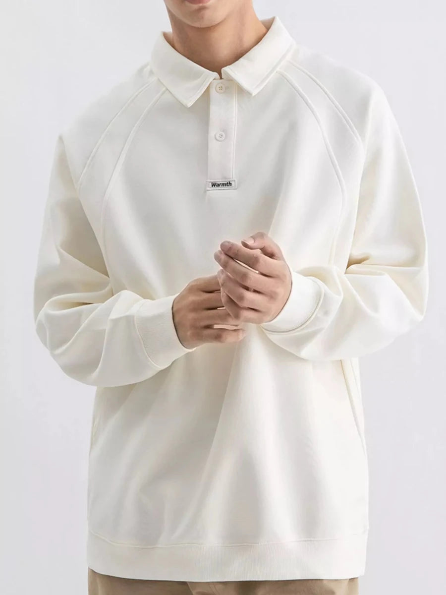 Men's Plus Size Casual Long Sleeve Polo - WowStore.live