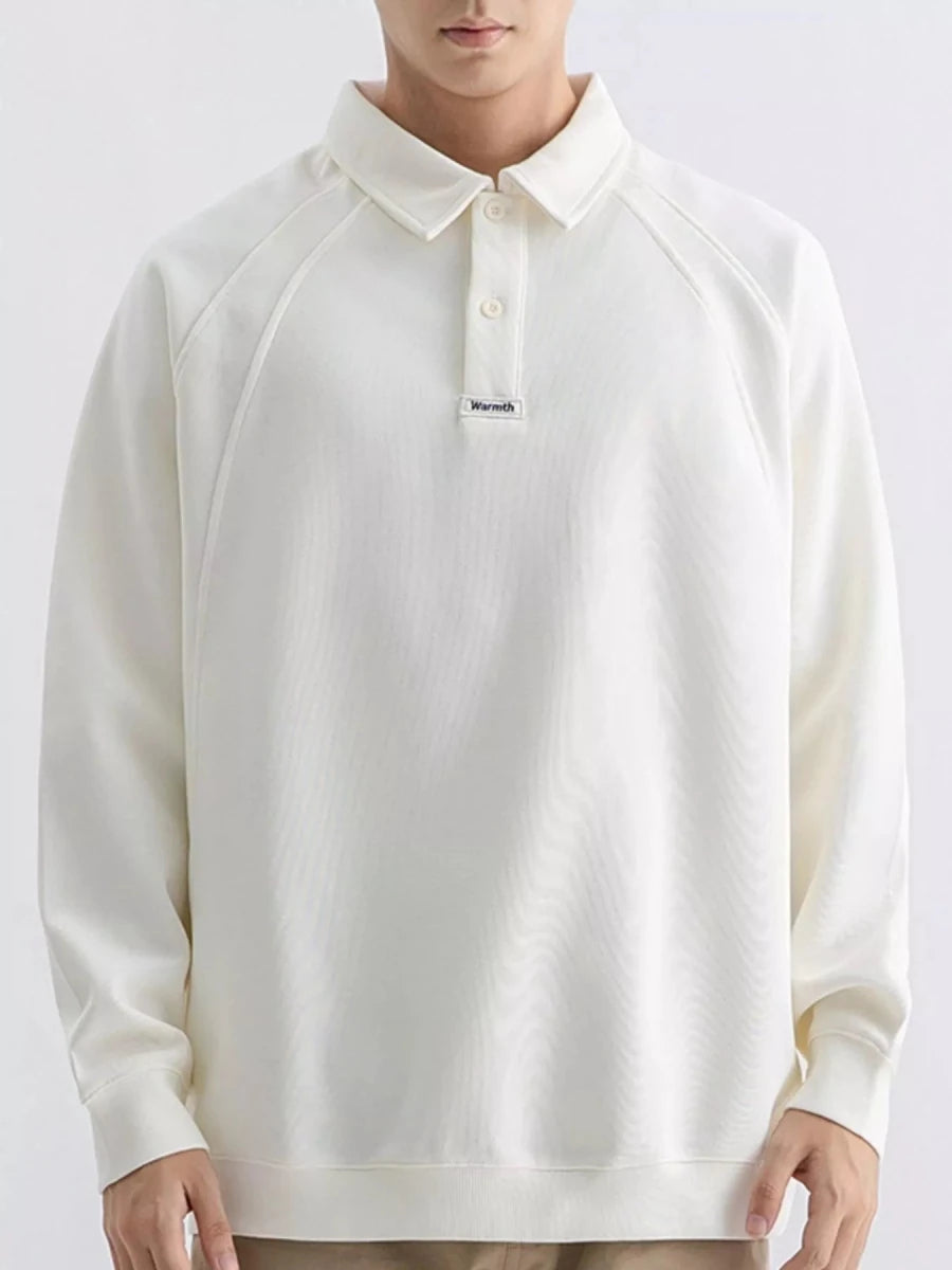 Men's Plus Size Casual Long Sleeve Polo - WowStore.live