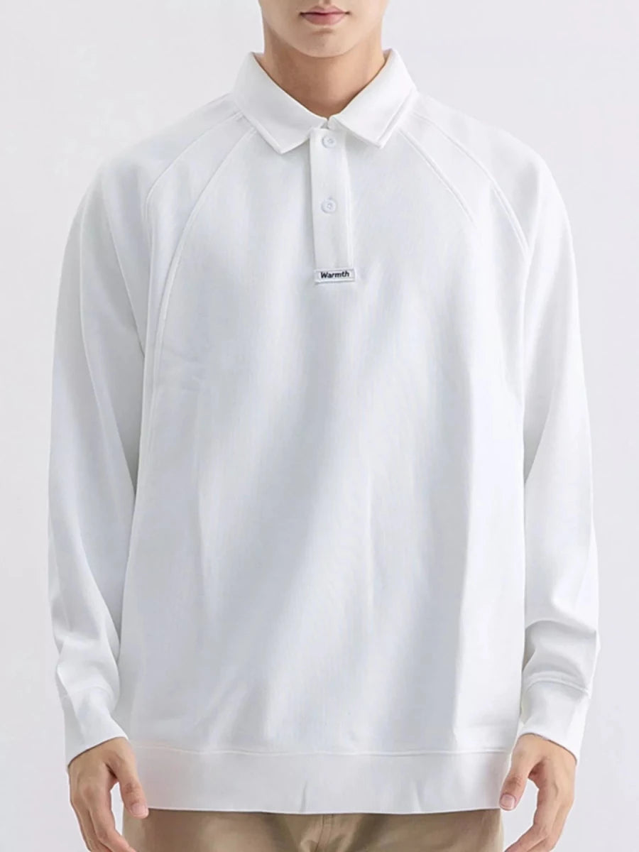 Men's Plus Size Casual Long Sleeve Polo - WowStore.live