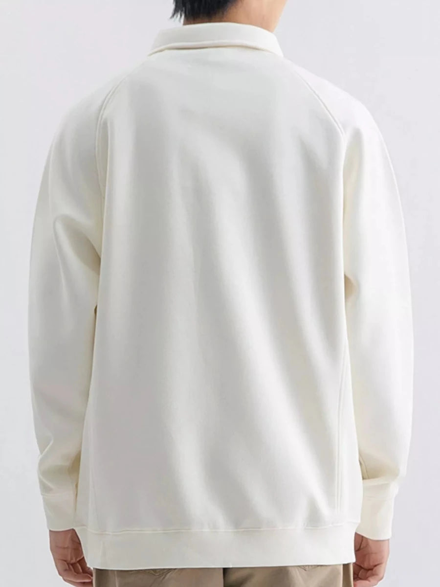 Men's Plus Size Casual Long Sleeve Polo - WowStore.live