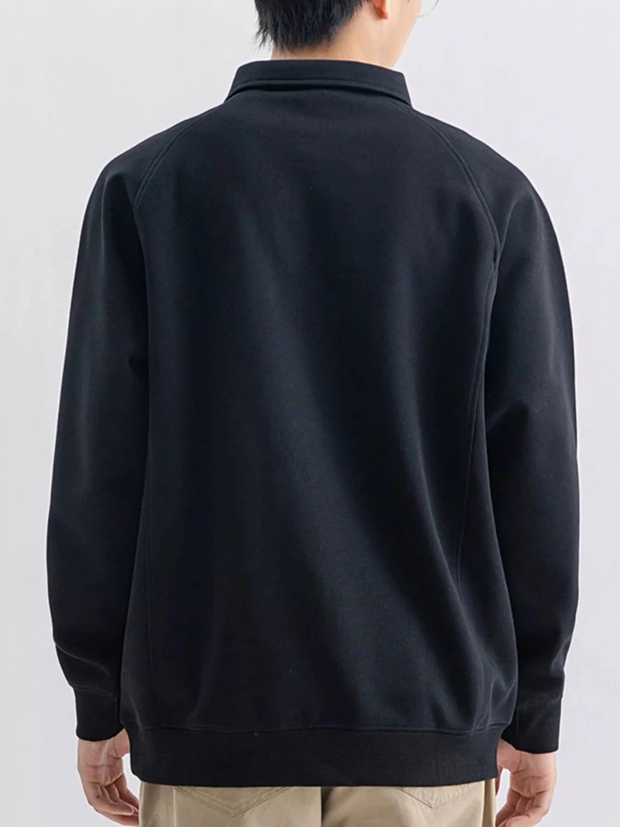 Men's Plus Size Casual Long Sleeve Polo - WowStore.live