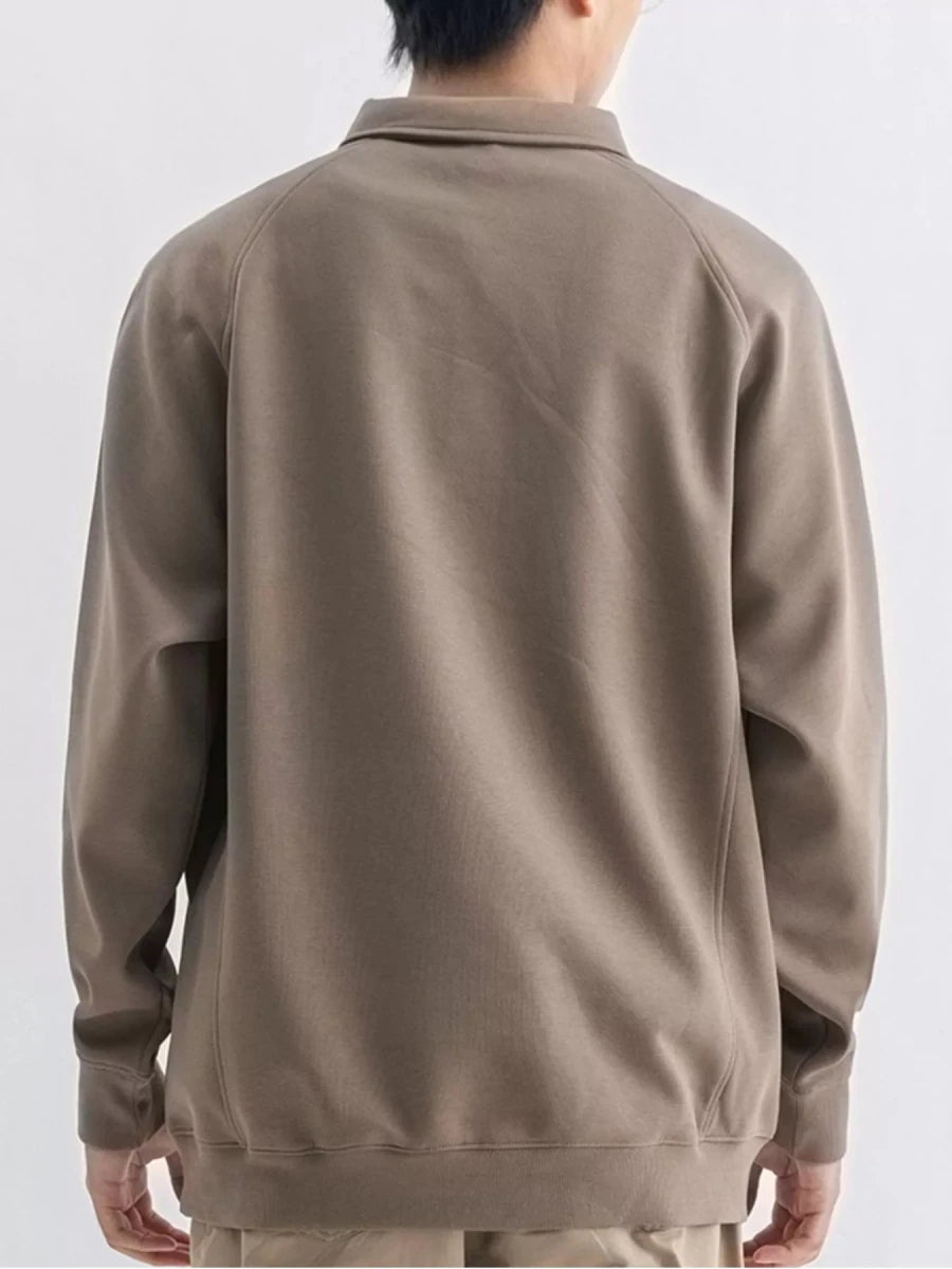 Men's Plus Size Casual Long Sleeve Polo - WowStore.live