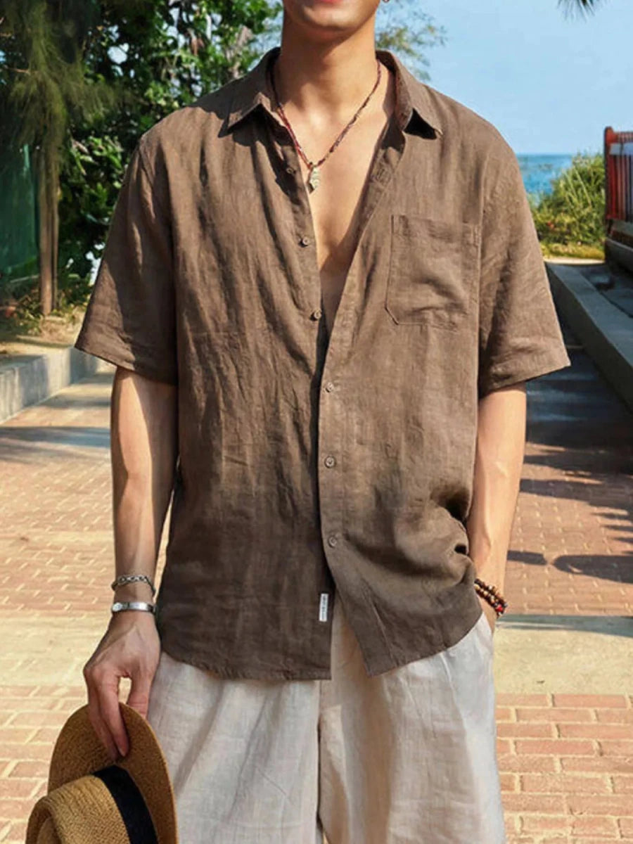 Men's Plus Size Casual Short-Sleeve Shirt - WowStore.live