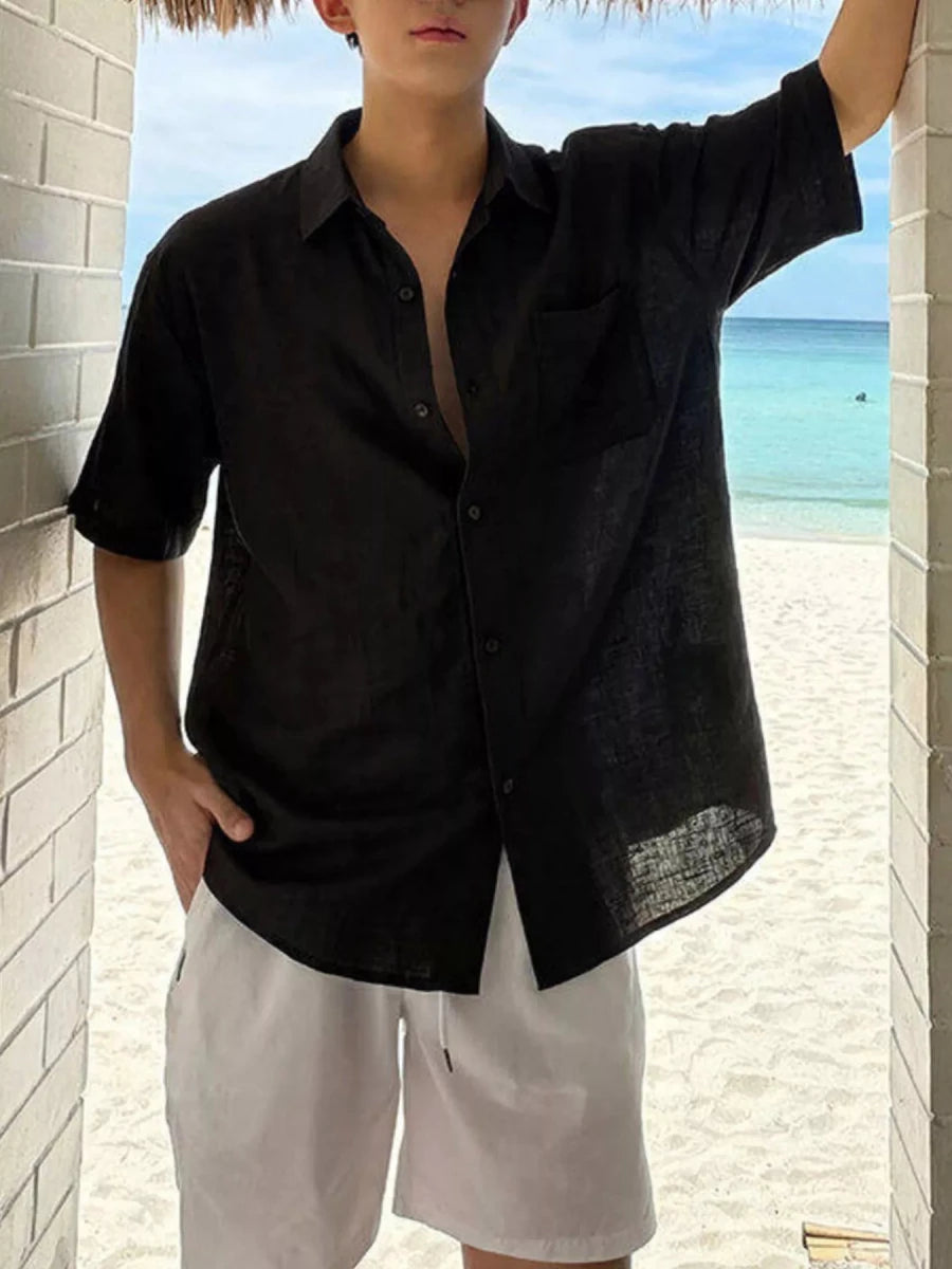 Men's Plus Size Casual Short-Sleeve Shirt - WowStore.live