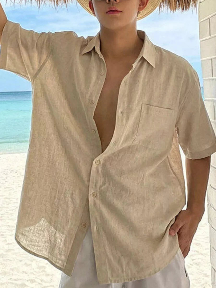 Men's Plus Size Casual Short-Sleeve Shirt - WowStore.live