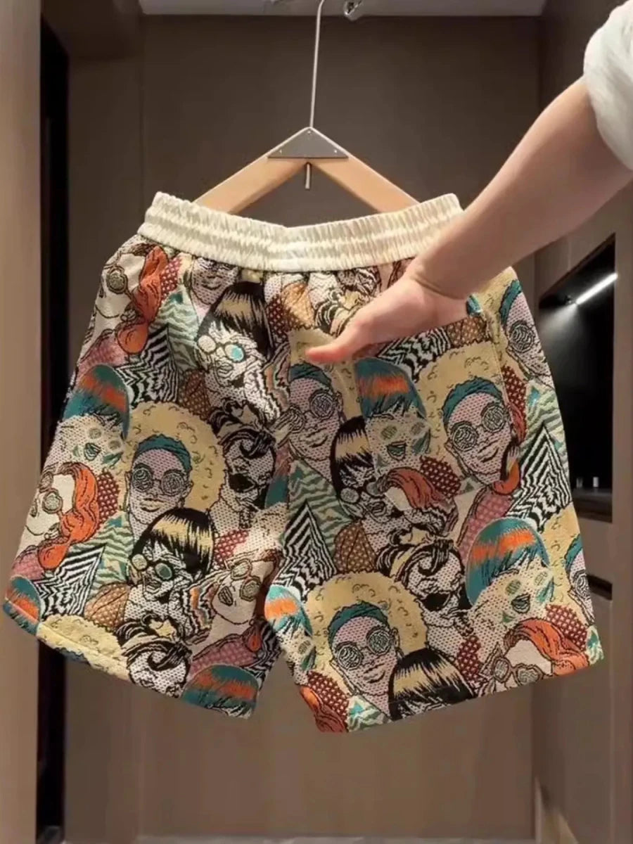 Men's Plus Size Printed Wide Leg Shorts - Wow Store