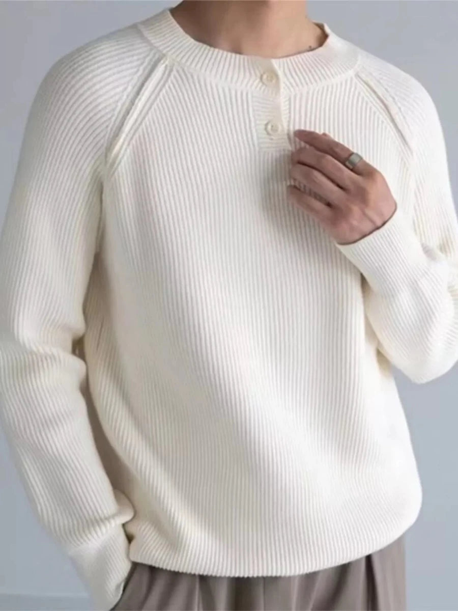 Men's Plus Size Ribbed Raglan Sleeve Knit Top - WowStore.live
