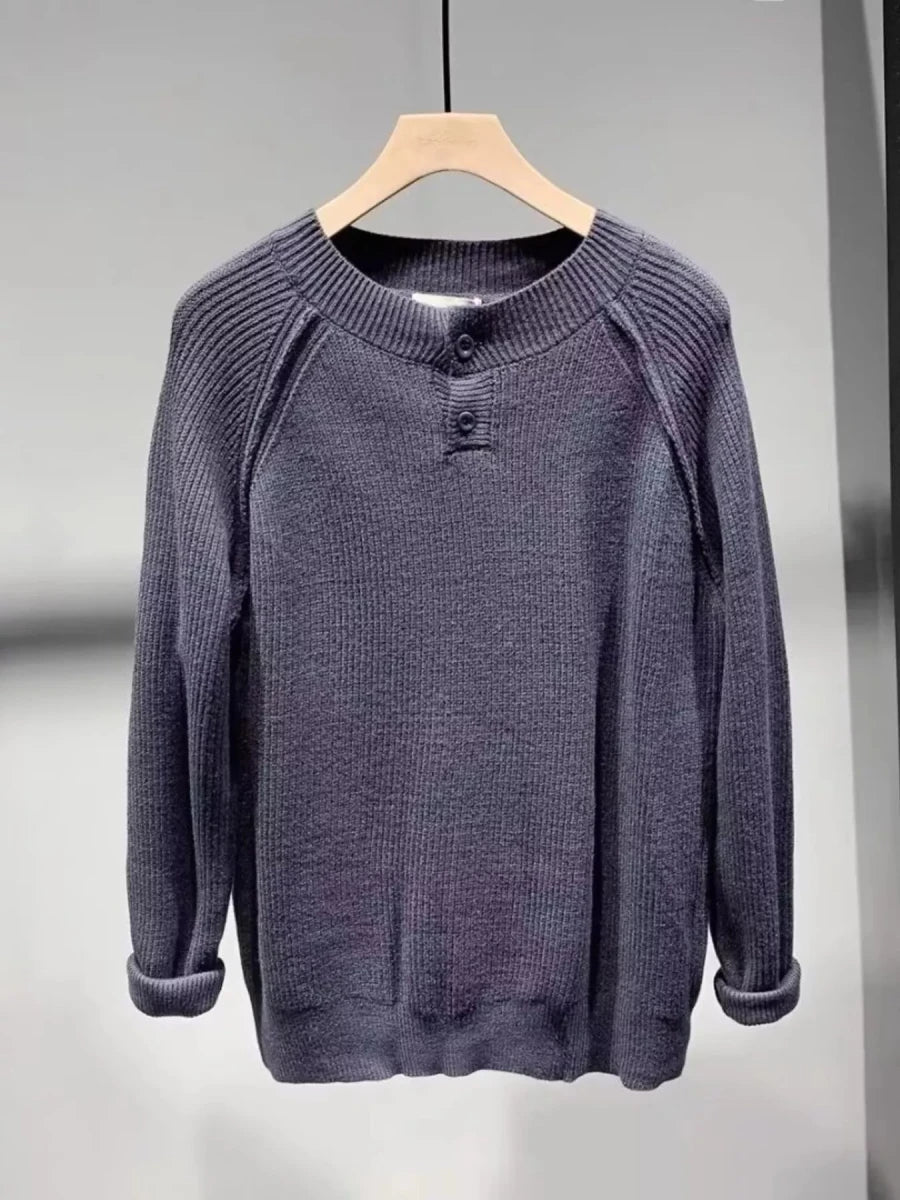 Men's Plus Size Ribbed Raglan Sleeve Knit Top - WowStore.live