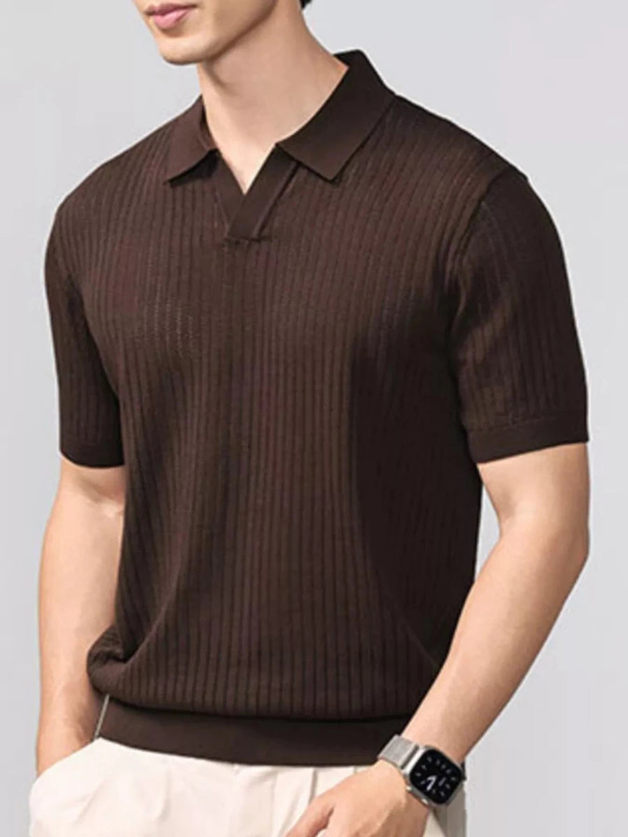 Men's Plus Size Short Sleeve Breathable Knit Polo - WowStore.live