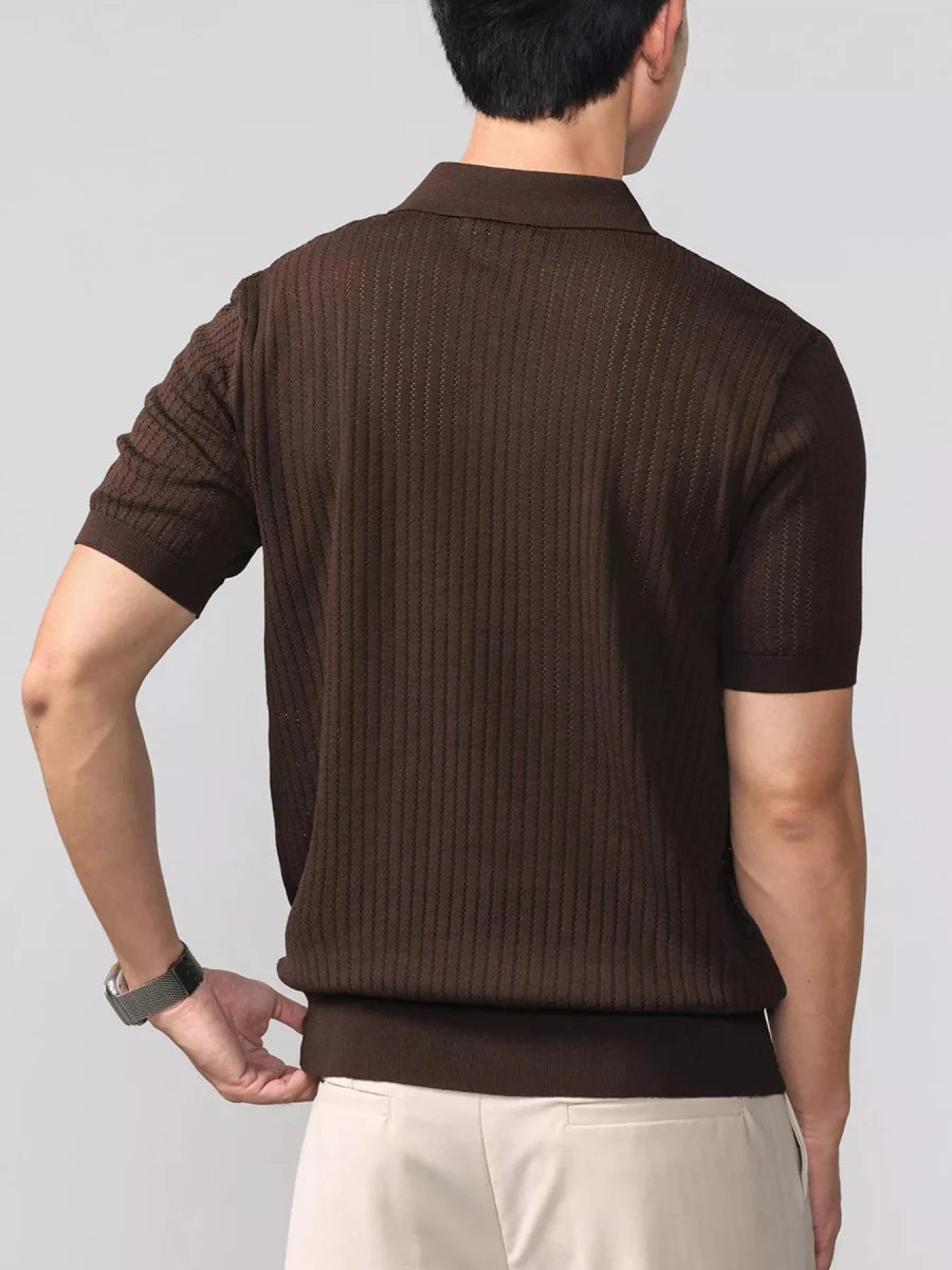 Men's Plus Size Short Sleeve Breathable Knit Polo - WowStore.live