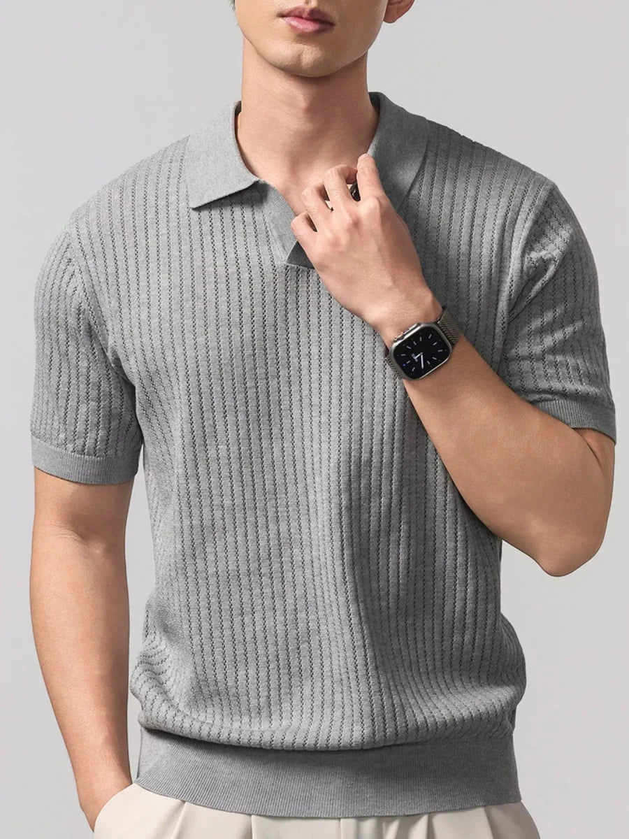 Men's Plus Size Short Sleeve Breathable Knit Polo - WowStore.live