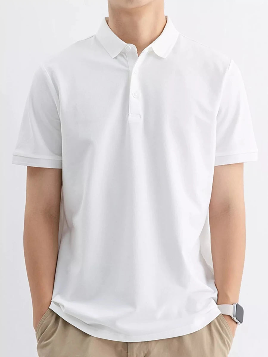 Men's Plus Size Solid Color Short Sleeve Polo - WowStore.live