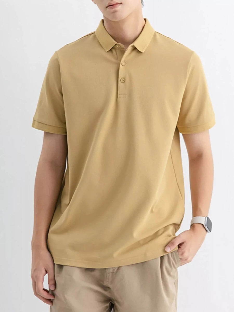 Men's Plus Size Solid Color Short Sleeve Polo - WowStore.live