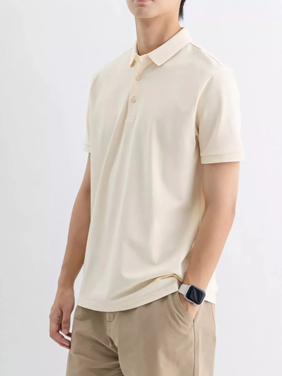 Men's Plus Size Solid Color Short Sleeve Polo - WowStore.live