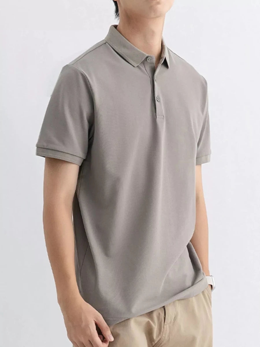 Men's Plus Size Solid Color Short Sleeve Polo - WowStore.live