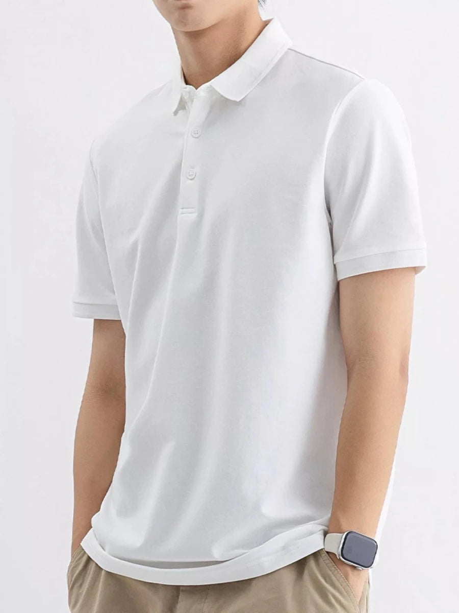 Men's Plus Size Solid Color Short Sleeve Polo - WowStore.live