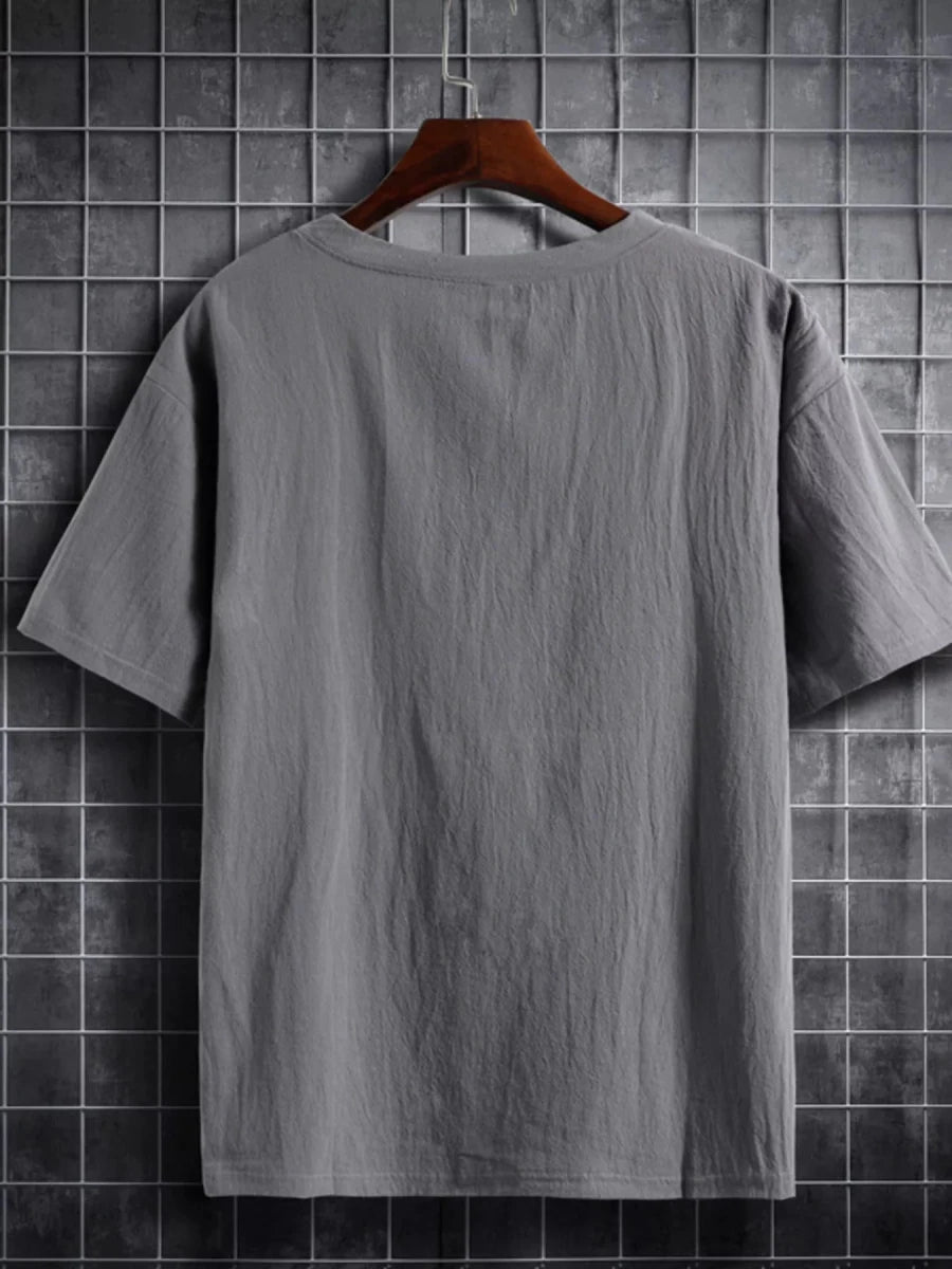 Men's Plus Size Solid Color Short Sleeve T-Shirt - WowStore.live