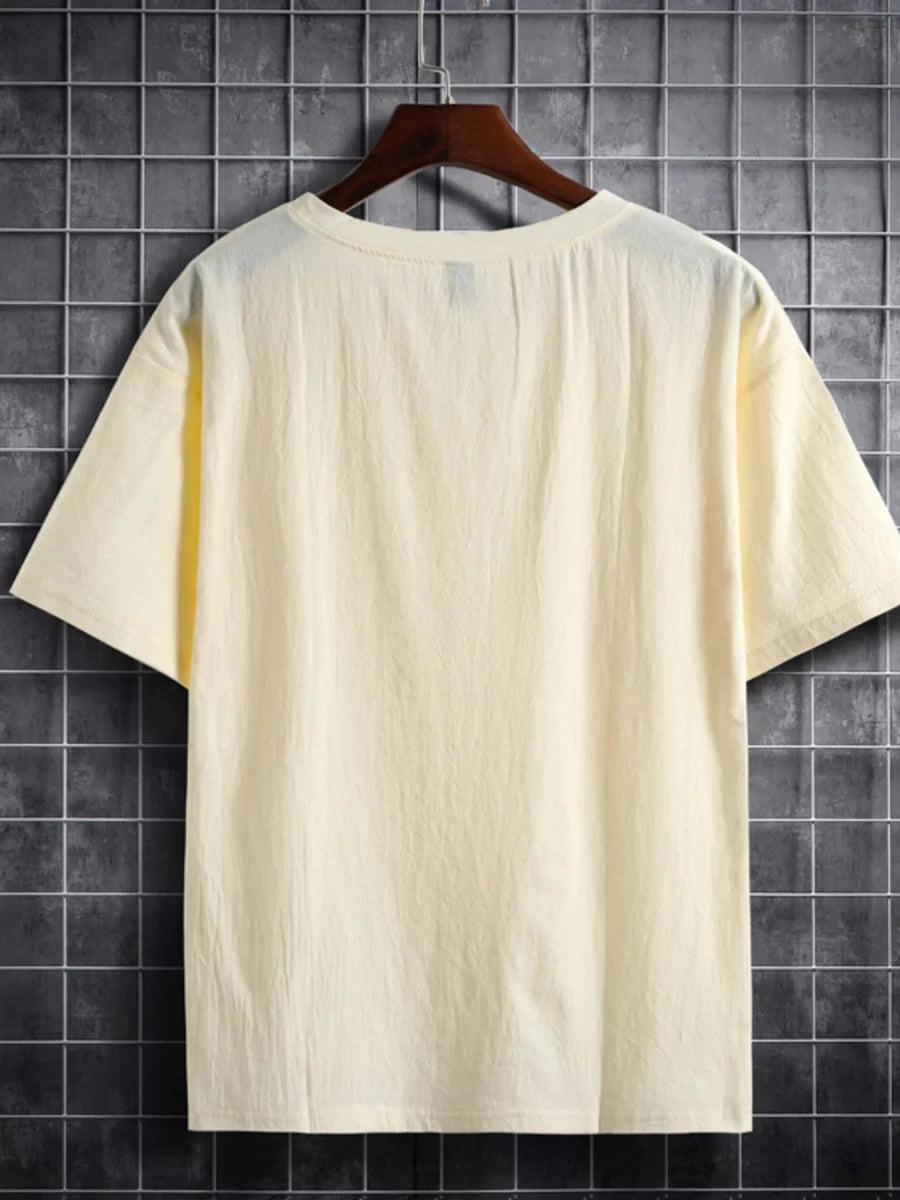 Men's Plus Size Solid Color Short Sleeve T-Shirt - WowStore.live